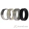 Picture of Silicone Wedding Twin Middle Line Ring Set - Marble by ROQ for Men - 4 x 11 mm Ring