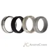 Picture of Silicone Wedding Twin Middle Line Ring Set - Marble by ROQ for Men - 4 x 13 mm Ring