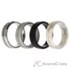 Picture of Silicone Wedding Twin Middle Line Ring Set - Marble by ROQ for Men - 4 x 16 mm Ring