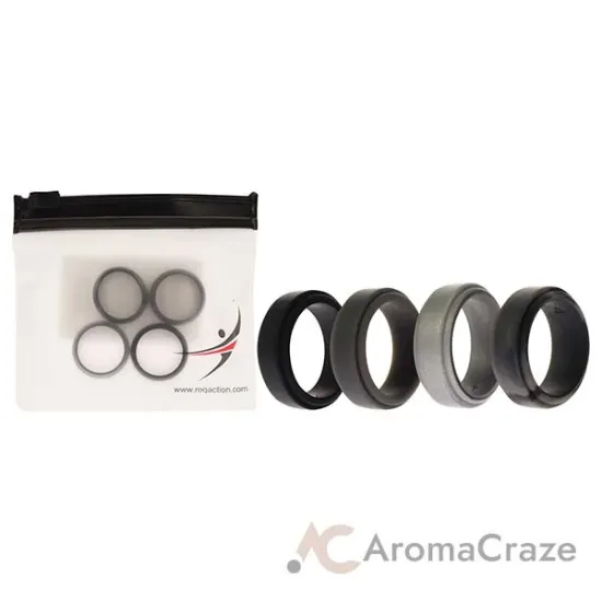 Picture of Silicone Wedding Step Ring Set - Black-Camo by ROQ for Men - 4 x 4 mm Ring