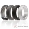 Picture of Silicone Wedding Step Ring Set - Black-Camo by ROQ for Men - 4 x 5 mm Ring