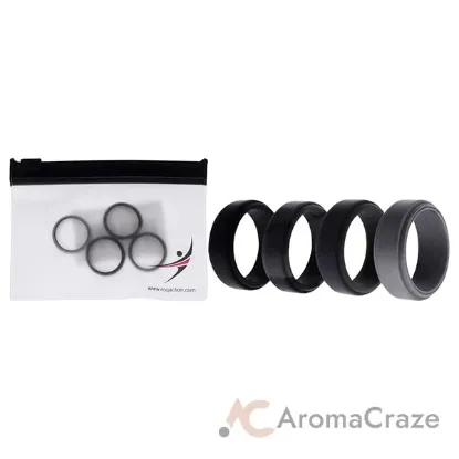 Picture of Silicone Wedding Step Ring Set - Black-Camo by ROQ for Men - 4 x 6 mm Ring
