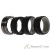 Picture of Silicone Wedding Twin 2Layer Ring Set - Black by ROQ for Men - 4 x 7 mm Ring