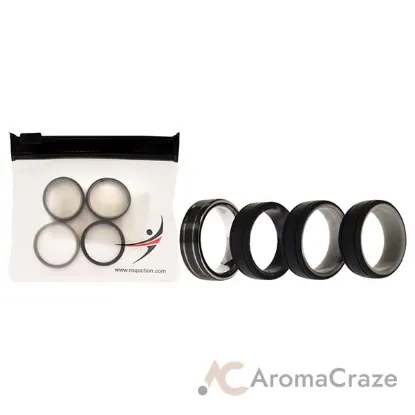 Picture of Silicone Wedding Twin 2Layer Ring Set - Black by ROQ for Men - 4 x 8 mm Ring