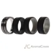 Picture of Silicone Wedding Twin 2Layer Ring Set - Black by ROQ for Men - 4 x 9 mm Ring