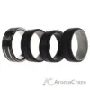 Picture of Silicone Wedding Twin 2Layer Ring Set - Black by ROQ for Men - 4 x 11 mm Ring