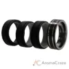 Picture of Silicone Wedding Twin 2Layer Ring Set - Black by ROQ for Men - 4 x 12 mm Ring