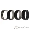 Picture of Silicone Wedding Twin 2Layer Ring Set - Black by ROQ for Men - 4 x 13 mm Ring