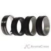 Picture of Silicone Wedding Twin 2Layer Ring Set - Black by ROQ for Men - 4 x 14 mm Ring