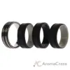Picture of Silicone Wedding Twin 2Layer Ring Set - Black by ROQ for Men - 4 x 15 mm Ring