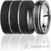 Picture of Silicone Wedding Twin 2Layer Ring Set - Black by ROQ for Men - 4 x 16 mm Ring