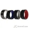 Picture of Silicone Wedding Twin 2Layer Ring Set - MultiColor by ROQ for Men - 4 x 7 mm Ring