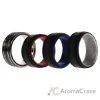 Picture of Silicone Wedding Twin 2Layer Ring Set - MultiColor by ROQ for Men - 4 x 8 mm Ring