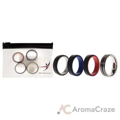 Picture of Silicone Wedding Twin 2Layer Ring Set - MultiColor by ROQ for Men - 4 x 10 mm Ring