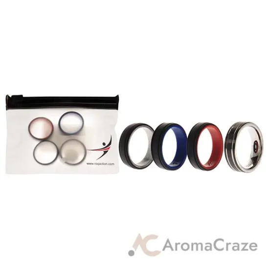 Picture of Silicone Wedding Twin 2Layer Ring Set - MultiColor by ROQ for Men - 4 x 10 mm Ring