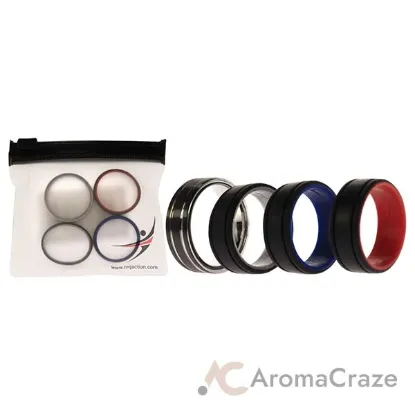 Picture of Silicone Wedding Twin 2Layer Ring Set - MultiColor by ROQ for Men - 4 x 12 mm Ring