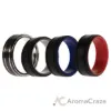 Picture of Silicone Wedding Twin 2Layer Ring Set - MultiColor by ROQ for Men - 4 x 12 mm Ring