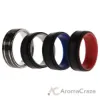 Picture of Silicone Wedding Twin 2Layer Ring Set - MultiColor by ROQ for Men - 4 x 13 mm Ring