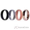 Picture of Silicone Wedding Twin 6mm Ring Set - Rose by ROQ for Women - 4 x 9 mm Ring