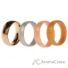 Picture of Silicone Wedding Twin 6mm Ring Set - Gold by ROQ for Women - 4 x 6 mm Ring