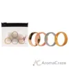 Picture of Silicone Wedding Twin 6mm Ring Set - Gold by ROQ for Women - 4 x 7 mm Ring