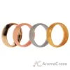 Picture of Silicone Wedding Twin 6mm Ring Set - Gold by ROQ for Women - 4 x 7 mm Ring