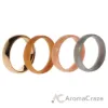 Picture of Silicone Wedding Twin 6mm Ring Set - Gold by ROQ for Women - 4 x 9 mm Ring