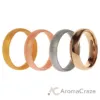Picture of Silicone Wedding Twin 6mm Ring Set - Gold by ROQ for Women - 4 x 11 mm Ring