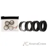 Picture of Silicone Wedding Twin Carbon Ring Set - Black-Grey by ROQ for Men - 4 x 7 mm Ring
