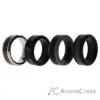 Picture of Silicone Wedding Twin Carbon Ring Set - Black-Grey by ROQ for Men - 4 x 8 mm Ring