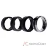 Picture of Silicone Wedding Twin Carbon Ring Set - Black-Grey by ROQ for Men - 4 x 9 mm Ring