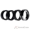 Picture of Silicone Wedding Twin Carbon Ring Set - Black-Grey by ROQ for Men - 4 x 10 mm Ring