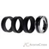 Picture of Silicone Wedding Twin Carbon Ring Set - Black-Grey by ROQ for Men - 4 x 12 mm Ring