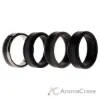 Picture of Silicone Wedding Twin Carbon Ring Set - Black-Grey by ROQ for Men - 4 x 13 mm Ring