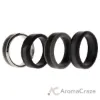 Picture of Silicone Wedding Twin Carbon Ring Set - Black-Grey by ROQ for Men - 4 x 14 mm Ring