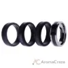 Picture of Silicone Wedding Twin Carbon Ring Set - Black-Grey by ROQ for Men - 4 x 15 mm Ring