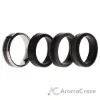 Picture of Silicone Wedding Twin Carbon Ring Set - Black-Grey by ROQ for Men - 4 x 16 mm Ring