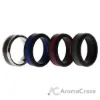 Picture of Silicone Wedding Twin Carbon Ring Set - Bordeaux by ROQ for Men - 4 x 9 mm Ring