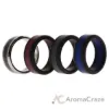 Picture of Silicone Wedding Twin Carbon Ring Set - Bordeaux by ROQ for Men - 4 x 10 mm Ring