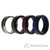 Picture of Silicone Wedding Twin Carbon Ring Set - Bordeaux by ROQ for Men - 4 x 11 mm Ring