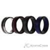 Picture of Silicone Wedding Twin Carbon Ring Set - Bordeaux by ROQ for Men - 4 x 13 mm Ring