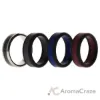 Picture of Silicone Wedding Twin Carbon Ring Set - Bordeaux by ROQ for Men - 4 x 14 mm Ring