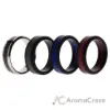 Picture of Silicone Wedding Twin Carbon Ring Set - Bordeaux by ROQ for Men - 4 x 15 mm Ring