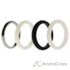 Picture of Silicone Wedding Twin 2mm Ring Set - Black-White by ROQ for Women - 4 x 5 mm Ring
