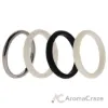 Picture of Silicone Wedding Twin 2mm Ring Set - Black-White by ROQ for Women - 4 x 8 mm Ring