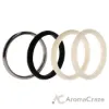 Picture of Silicone Wedding Twin 2mm Ring Set - Black-White by ROQ for Women - 4 x 10 mm Ring