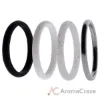 Picture of Silicone Wedding Twin 2mm Ring Set - Black-White by ROQ for Women - 4 x 11 mm Ring