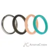 Picture of Silicone Wedding Twin 2mm Ring Set - Turquoise by ROQ for Women - 4 x 6 mm Ring