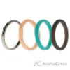 Picture of Silicone Wedding Twin 2mm Ring Set - Turquoise by ROQ for Women - 4 x 8 mm Ring