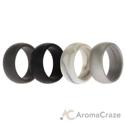Picture of Silicone Wedding Ring Set - Marble by ROQ for Men - 4 x 7 mm Ring